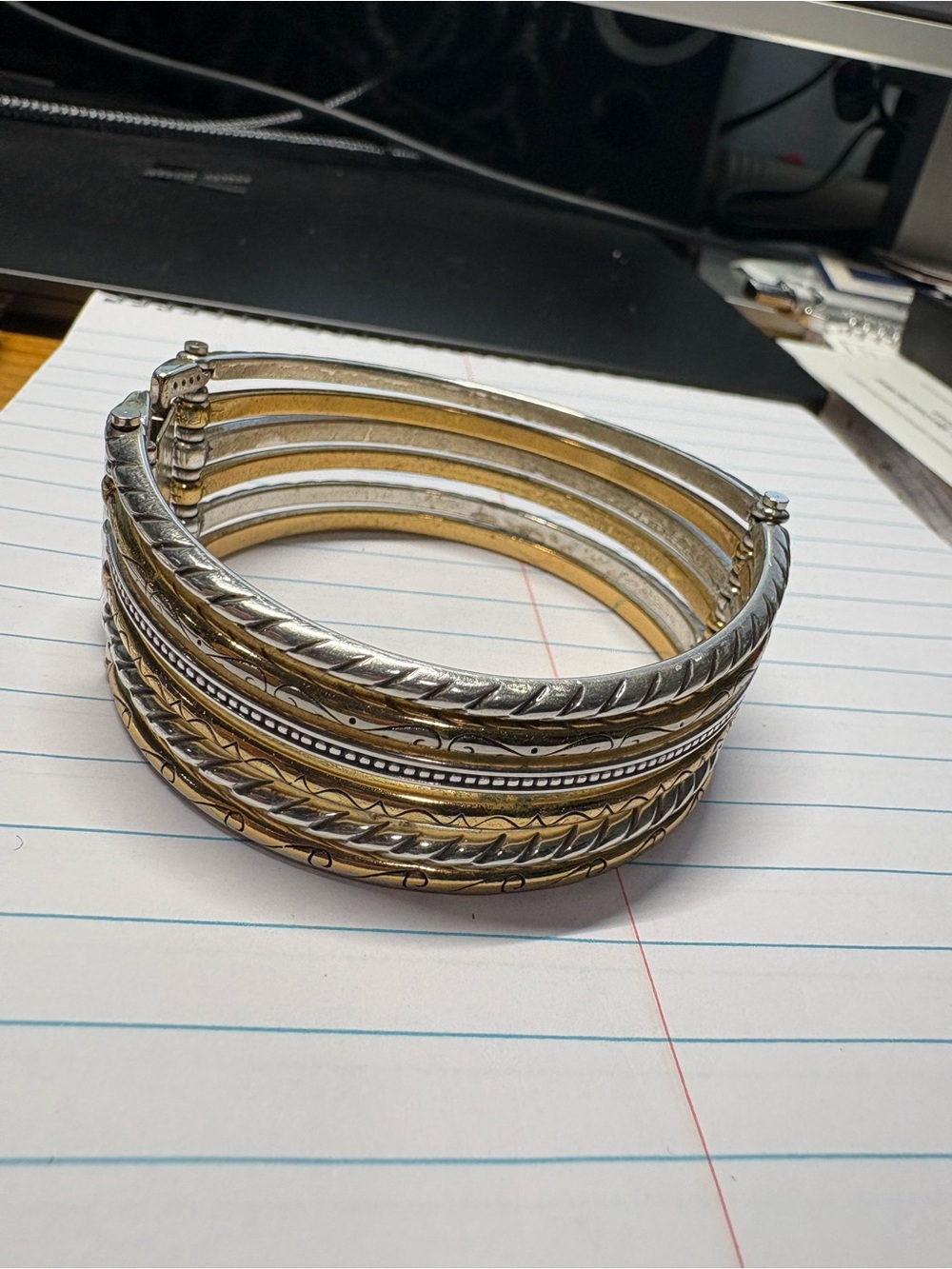 Brighton Two-Tone Gold and Silver Multi-Stack Bangle Bracelet